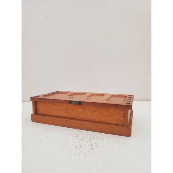 Vintage Gunther Mele 1970's wooden jewelry box. Jewellery with drawer . Vintage - Picture 10 of 10